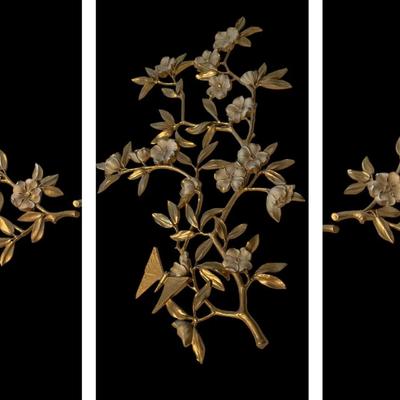 Retro resin floral trio