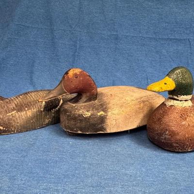 Antique wooden duck decoys
