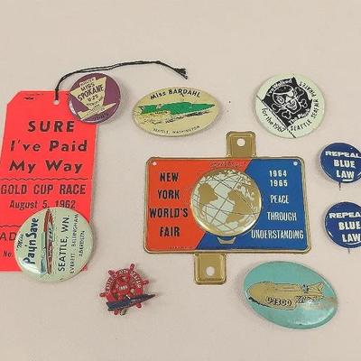 Seattle seafair and other vintage pins