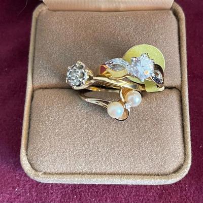 3 gold played rings 14 kt espoge size 9