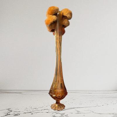 Empoli-style Amber Colored MCM Glass Vase