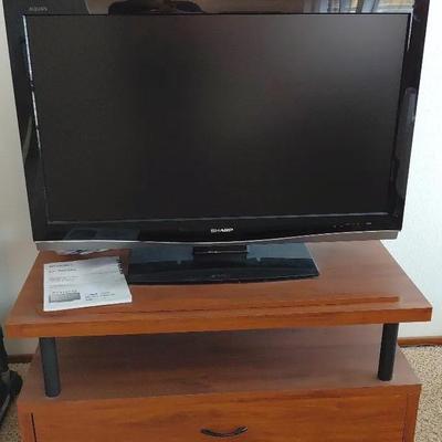 Modern Wood Entertainment Stand and TV