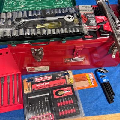 Tool box with assorted tools