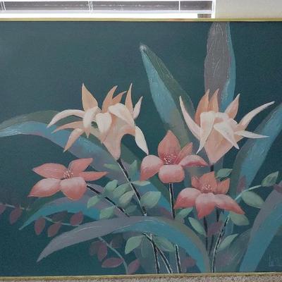 Large tropical canvas painting