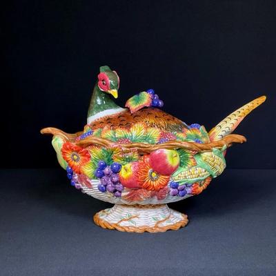 Fitz & Floyd Autumn Bounty Pheasant Tureen And Ladle