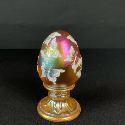Fenton Art Glass Hand Painted Egg
