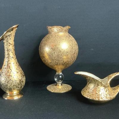 Dixon Art Studios 22K Gold Vase & More 