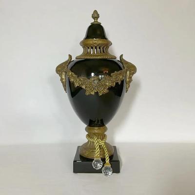 Black And Gold Decorative Urn