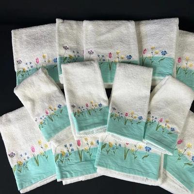Flower Embroidered Towels