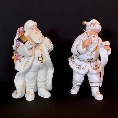 Two Grandeur Noel Santa Figurines