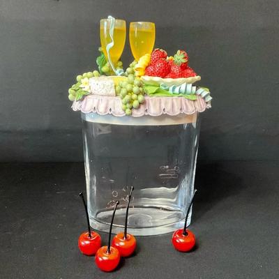 Murano Glass Cherries And Decorative Container