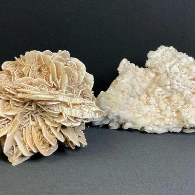 Mexican Selenite Gypsum Desert Rose & Chalcedony Clusters