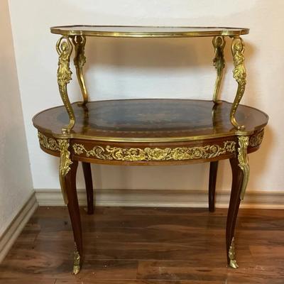 French Style Two Tiered Oval Table