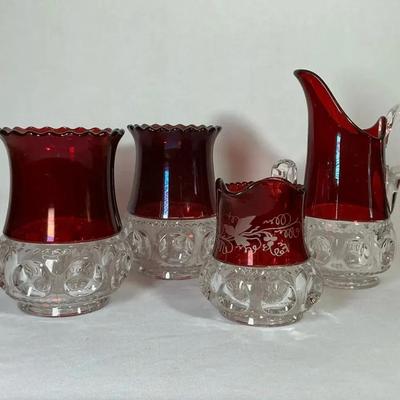 Ruby Red Flash Glass Pitchers & More 
