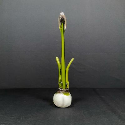 Murano Style Glass Daffodil Bud Statue