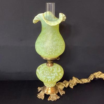 Vintage Fenton, Uranium Glass Lamp