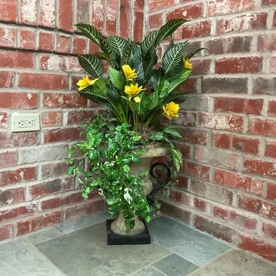 Small Urn With Faux Plant