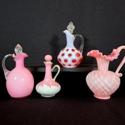 Pretty In Pink Fenton Pitchers 