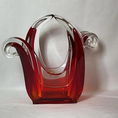 Tiffin MCM Red Vase