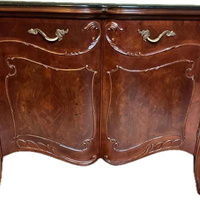 Burled Wood Side Table GraniteTop