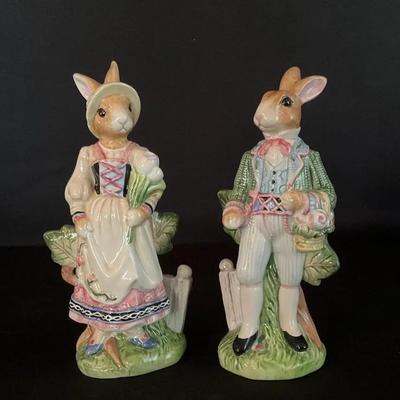 Fitz & Floyd Old World Rabbits Salt & Pepper Shakers