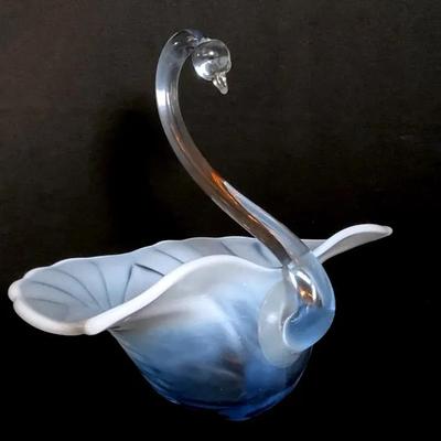 Duncan & Miller, Sylvan Blue Glass Swan