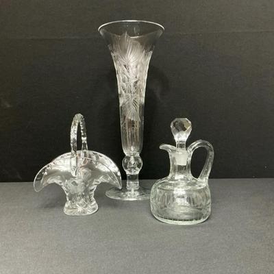 Etched Hand Blown Glass  