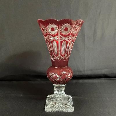 Bohemian Crystal Footed Vase