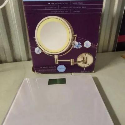 Bath Scale And New Halo Light Wall Mount Mirror