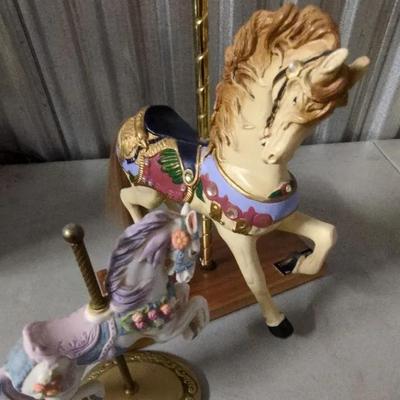 PJ Carousel Horse & Horse w/Solid Brass  Stand