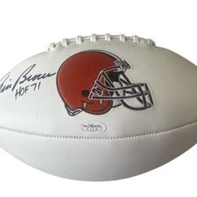 Lot 090  
Jim Brown HOF 1971 Signed Football