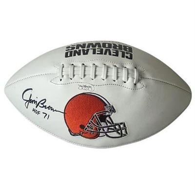 Lot 058  
Jim Brown Signed Football