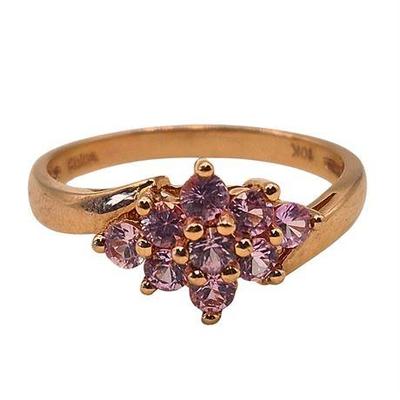 Lot 012  
10K Rose Gold Pink Tourmaline Cluster Ring