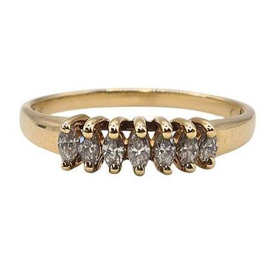 Lot 010   
14K Yellow Gold Marquis Diamond Ring