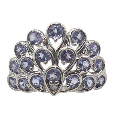 Lot 039   
10K White Gold Lavender Spinel & Diamond Ring