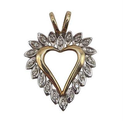 Lot 007   
10K Yellow & White Gold Heart Pendant