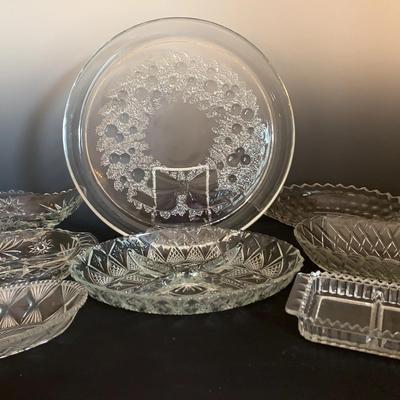Vintage Pressed Glass Serveware