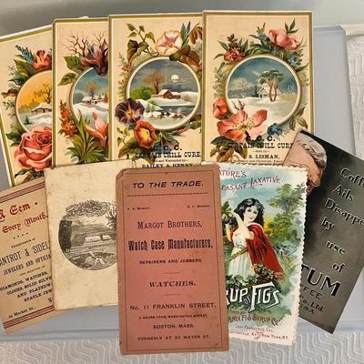 Collection Of Antique Ephemera, Advertising Hotel, Watches, Postum & More
