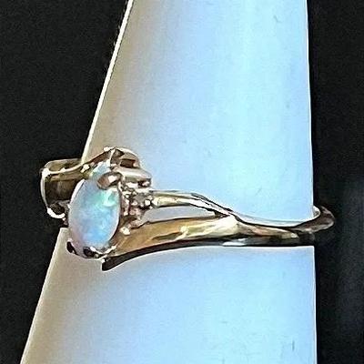 10K Yellow Gold Marquise Fire Opal Ring