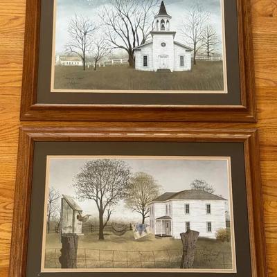 Pair (2) Framed Art Prints By Billy Jacobs, Titled ‘Amazing Grace’ and ‘Spring Cleaning’