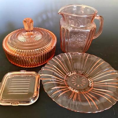 Pink Depression Glass Items