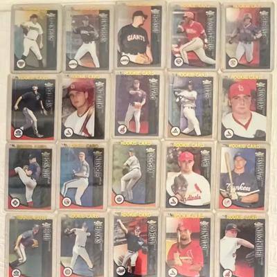 20 Collectible 2001 Topps Finest Rookie Baseball Cards, Numbered /999