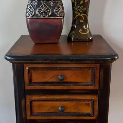 Hobby Lobby Accent Table, Old World Style, Plus Decorative Vase & Candle Holder