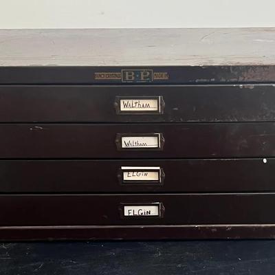 Antiques Watchmaker’s Cabinet Filled With Watch Parts #3
