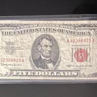 Series 1963 Red Seal $5 U.S. Note 