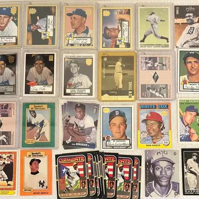30+ Collectible Archive Baseball Cards, Mantle, Jackie R. Cobb, Snider More