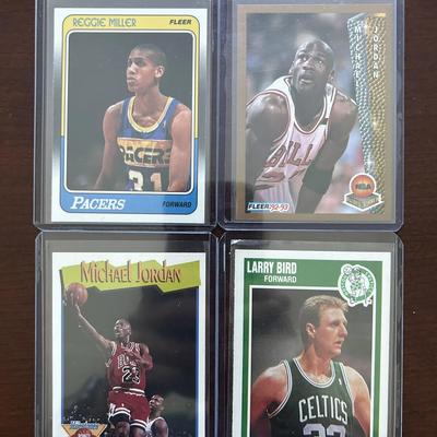 Vintage Basketball Cards. 1988 Reggie Miller Rookie, Michael Jordan & Larry Bird