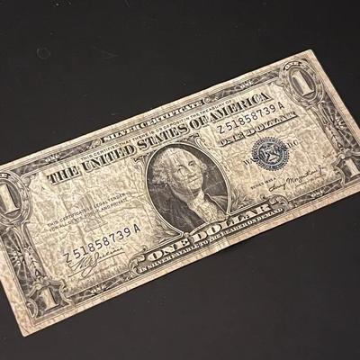 Series 1935 Blue Seal $1 Silver Certificate *No “In God We Trust”