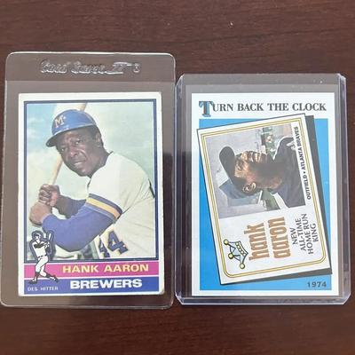 1976 Topps Baseball Card - Hank Aaron. Card Number 550