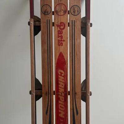 Vintage Paris Champion Fastback Sled - Snow Sledding - Floating Steering 